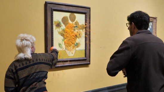 Activists throw soup on Van Gogh work simply hours after 2 jailed in comparable assault. Watch