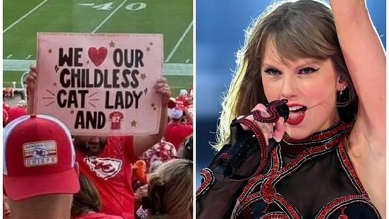 Taylor Swift provides hysterical response on seeing Chiefs fan with ‘childless cat girl’ poster: Watch (360taazanews.com)