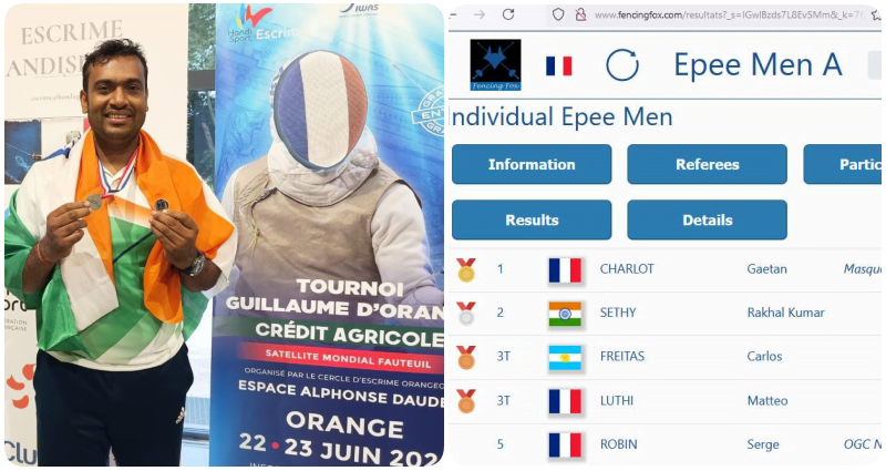 Rakhal Kumar secures Silver Medal in Individual Epee Men Wheelchair Fencing Championship Satellite Cup 22-23 June 2024 in Orange, France. (360taazanews.com)