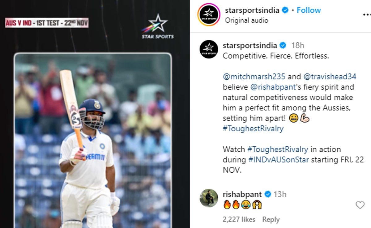 Mitchell Marsh Says “I Wish Rishabh Pant Was Australian”. India Star’s Reaction Is Viral