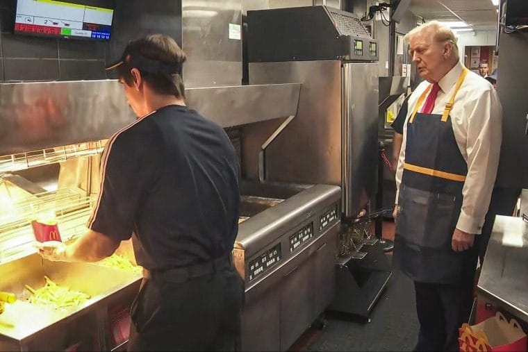 Trump tries to troll Harris by serving french fries at McDonald’s
