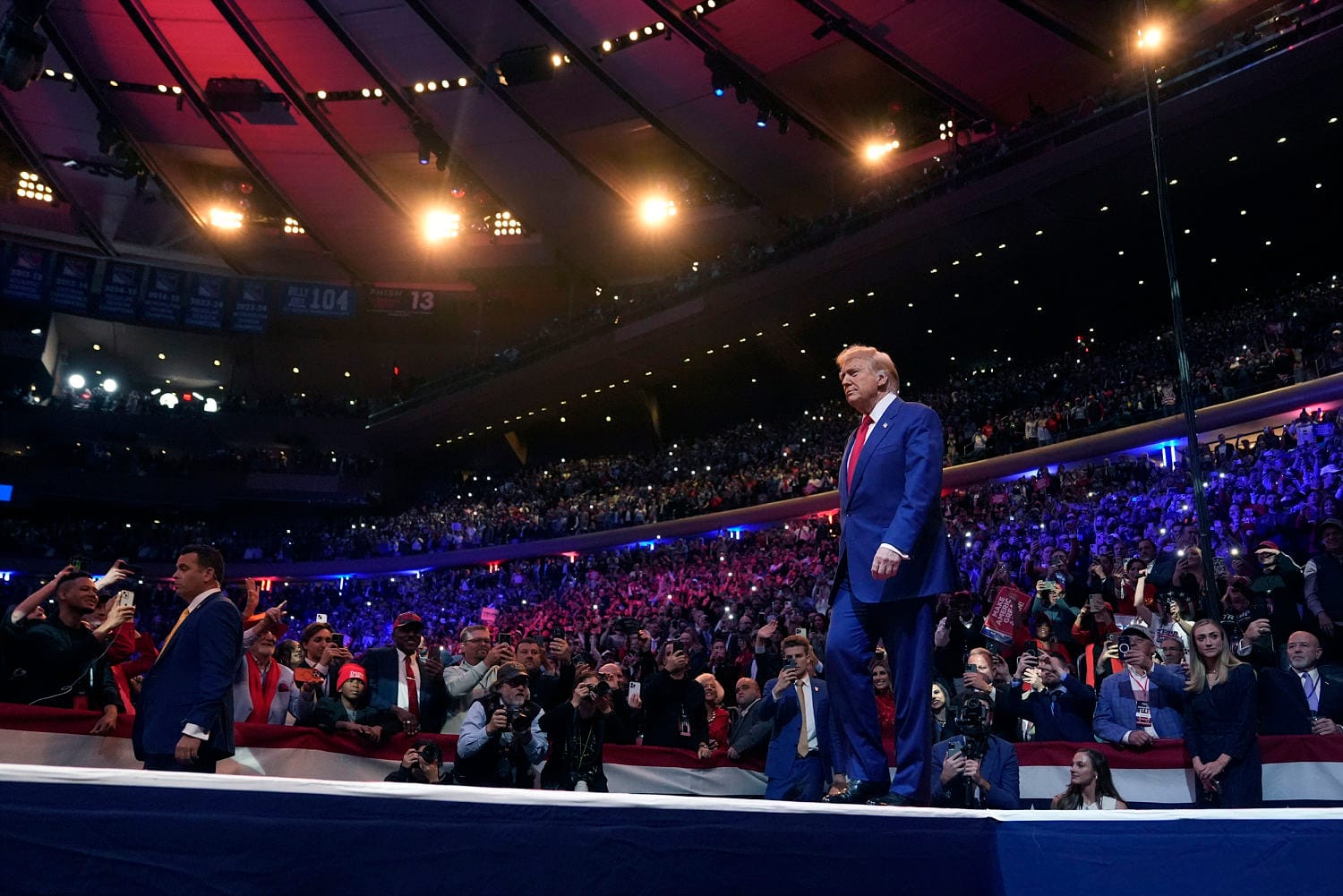 Trump’s Madison Square Garden rally overshadowed by his allies’ crude and racist remarks