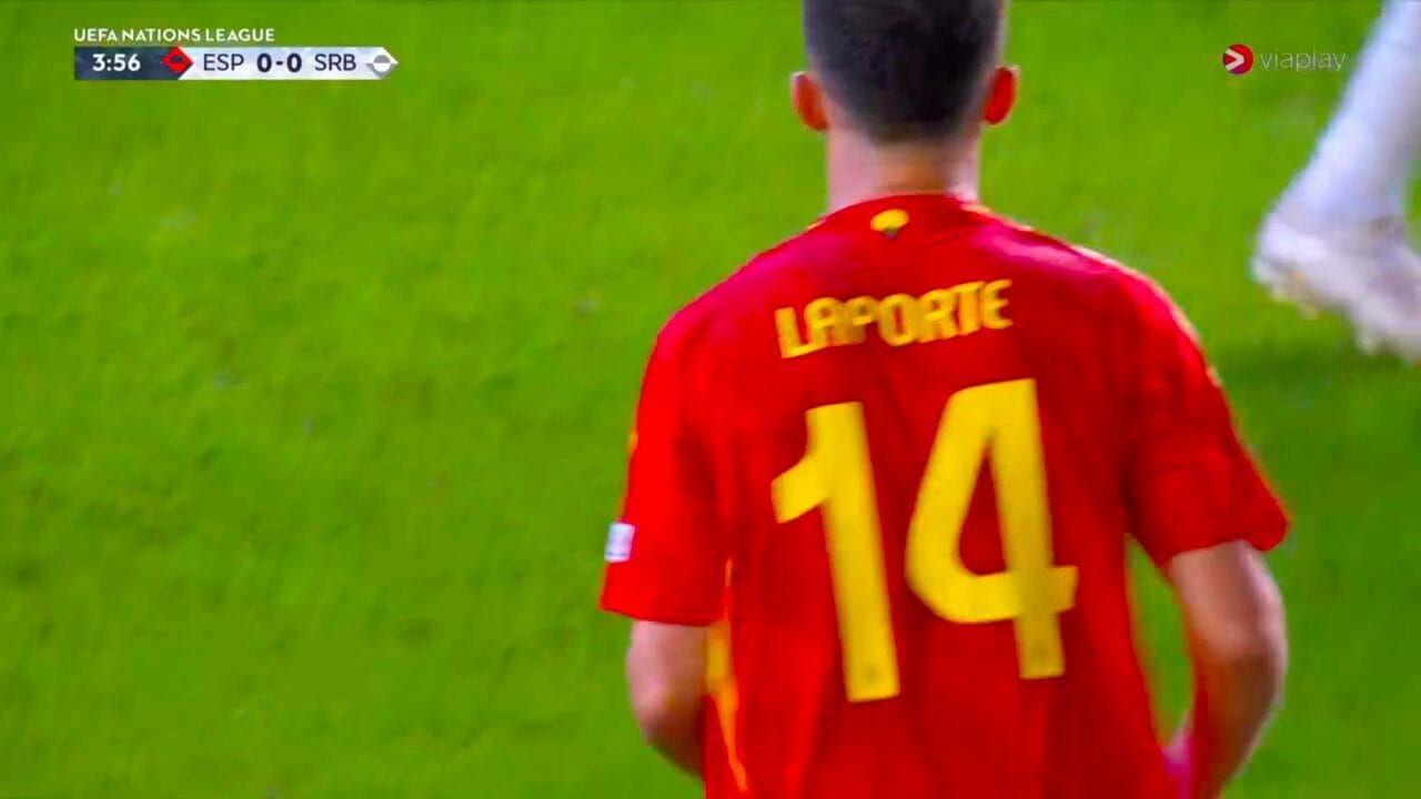 WATCH: Spain strike early on towards Serbia courtesy of Aymeric Laporte