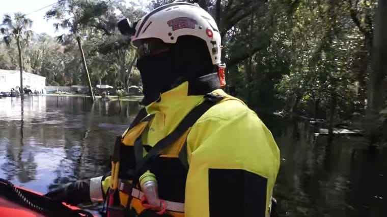 Rescuers patrol floodwaters in Florida after Milton