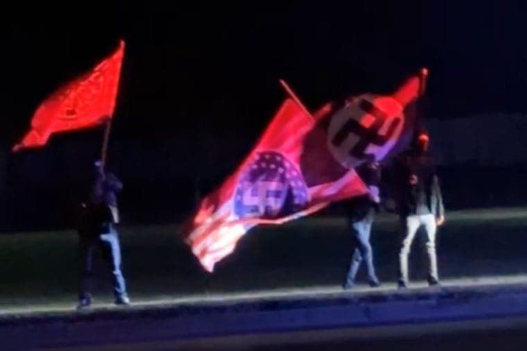 Protesters wave Nazi flags at ‘The Diary of Anne Frank’ manufacturing in Michigan