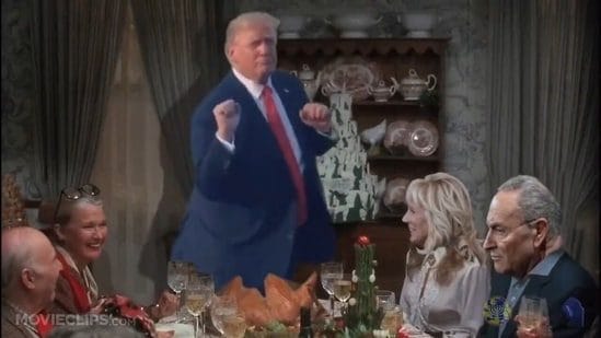 Trump’s weird Thanksgiving imaginative and prescient has him coming out of a turkey, celebrating with political foes Biden, Harris…