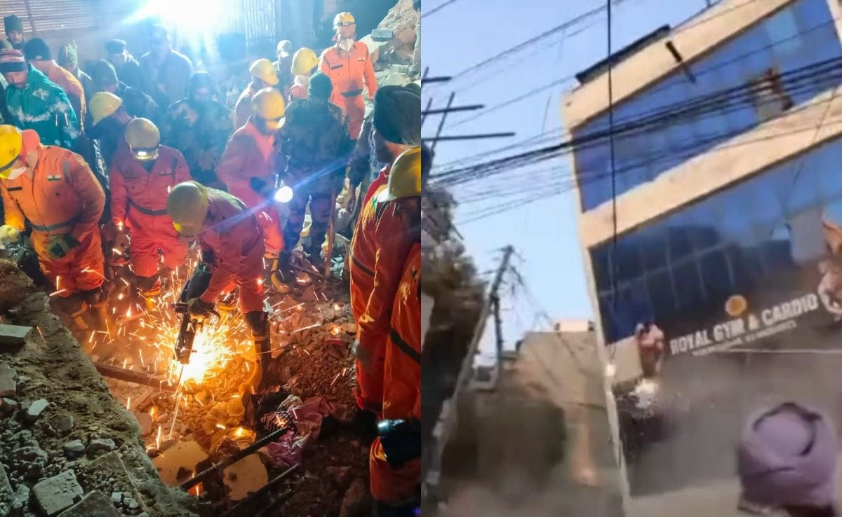 Moment When Mohali Building Collapsed Trapping Several Under Rubble